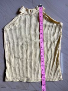 Yellow Ribbed Halter Top