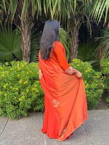 Elegant Orange Kurta Set with Dupatta
