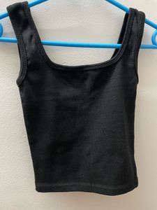 Black Ribbed Tank Top