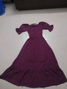 Purple Ruffle Sleeve Maxi Dress
