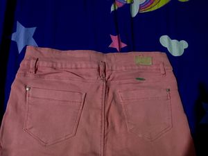 Women's Peach Colour Jeans