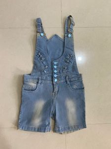 Denim Blue Dungaree with Shorts