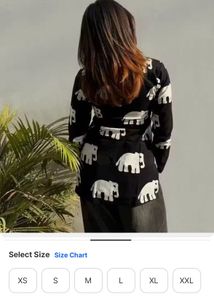 evara Cute Elephant Print Long Sleeve Top