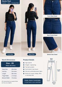 High Waist Straight Leg Denim Jeans