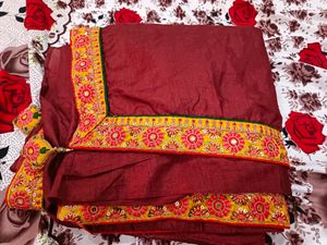 Beautiful Border Work Saree with blouse size 34