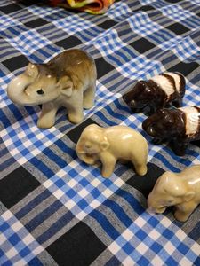 Adorable Ceramic elephant Figurines Set
