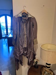 Embellished Grey Kurta Set with matching potli