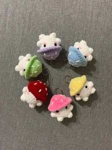 Cute Crochet Mushroom Keychains