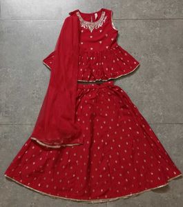 Babyhug Red Girls Lehenga Choli Set