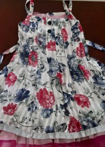 White floral print dress girls 10-13/14 yr