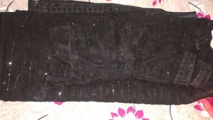 Elegant Black Sequined Saree