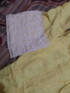 Yellow Kurta with Sequins and Lace