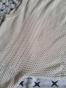 Cream Knit top cardigan crochet