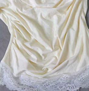 Cream Lace Trim Cowl Neck Top