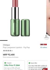 Clinique Pop Longwear Lipstick - Fig Po