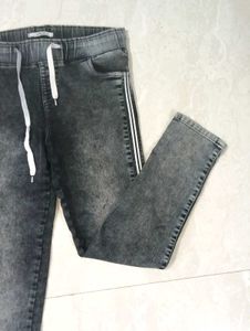 Stylish Grey Wash Denim Straight leg pants