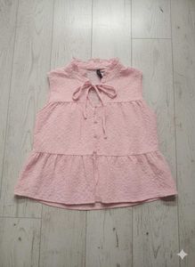 Cute Pink Tieup Sleeveless Top