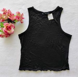 Stylish Black Velvet Tank Top