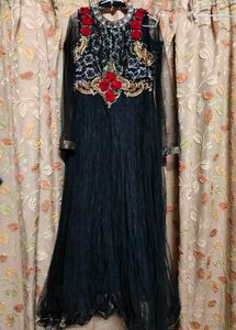 Elegant Black Embroidered Gown