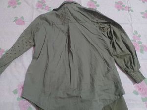 Olive Green Eyelet Co-ord Set
