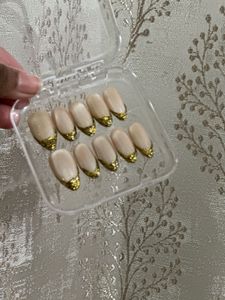 Nude Gold French Press-On Nails