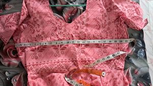 Pink Printed Anarkali Kurta