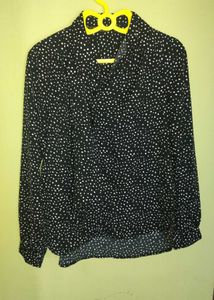 Chic Black & White Polka Dot Blouse