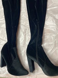 Knee Rise Boots Velvet