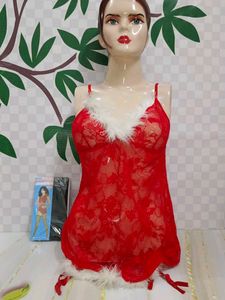 (400)Red Lace Babydoll Lingerie