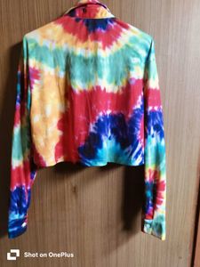 Colorful Tie-Dye Cropped Shirt