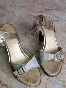 Golden Platform Heels