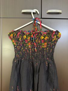 Boho Floral Smocked Halter Dress