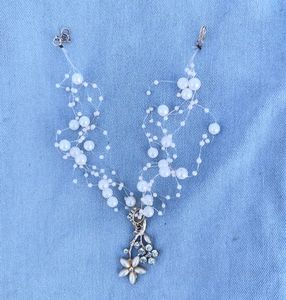 Elegant Pearl &amp; Crystal Flower Necklace