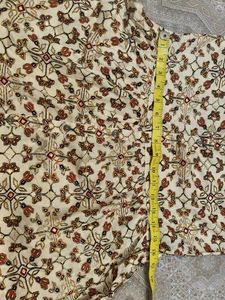 Elegant Cream Kurti with Floral Embroidery
