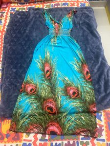 Bohemian Peacock Maxi Dress