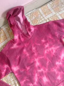 Trendy Tie-Dye Pink Hoodie
