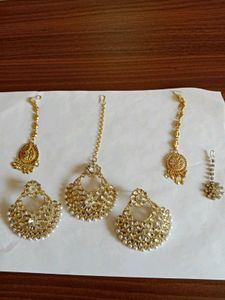 Elegant white-tone Jewelry Set and gold plating  m