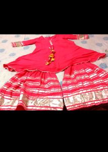 Festive Red Sharara Suit Set