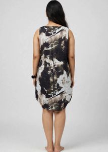 Abstract Print Sleeveless Dress