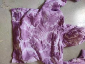 Brand New Purple Tie-Dye crop Hoodie