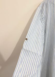 Zara Striped Band Collar Shirt