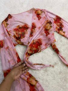 Marble Printed Wrap Top /