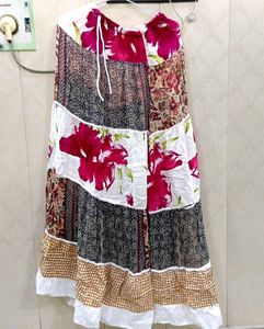 Bohemian Tiered Floral Print Maxi Skirt