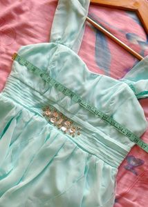 Branded Acqa Green High Low Dress