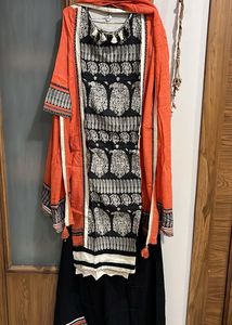 3 Piece Kurta Set With Plazo And Duppta