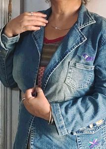 No Tag/Streachable Rugged Denim Blazer/Jacket