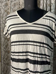 LOFT Striped V-Neck Tunic Top