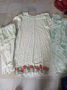 Light Green Floral Kurta Set