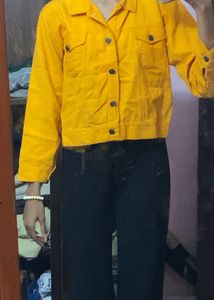 Stylish Yellow Denim Jacket