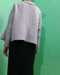 Lavender Knit Crop Cardigan